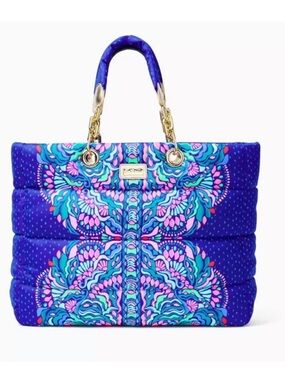 NWT Rare Lilly Pulitzer Baytown Puffer Tote—Cabochon Purple